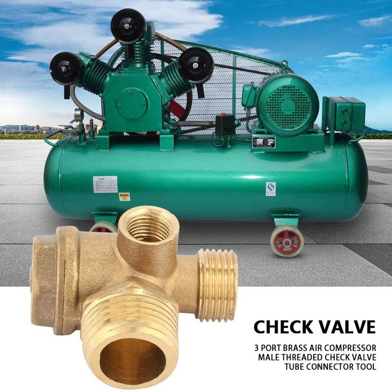 Brass Check Valve 3-Port Air Compressor Male Thread Air Compressor