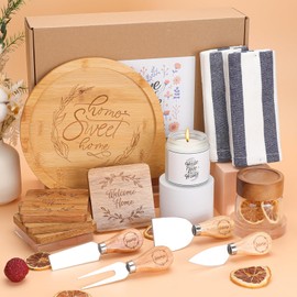 House Warming Gifts New Home,Housewarming Gifts for New House, Housewarming Gift Baskets for Couple,New Home Gifts for Home,Home Sweet Home Bamboo Serving Board Coasters for New Home Couple Women Men