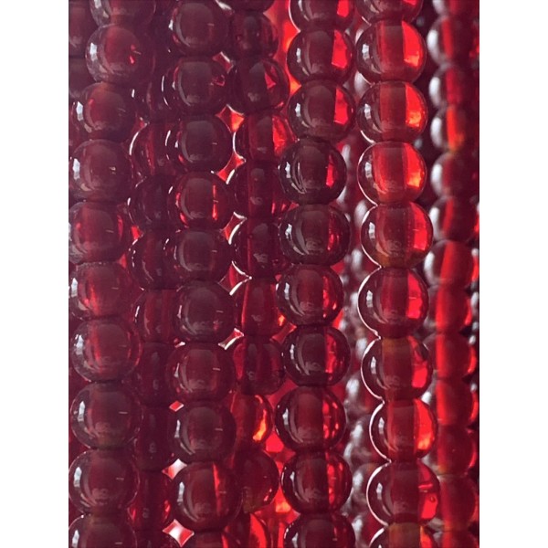 4mm Ruby Red color Round Beads 10 Strands 78 Beads