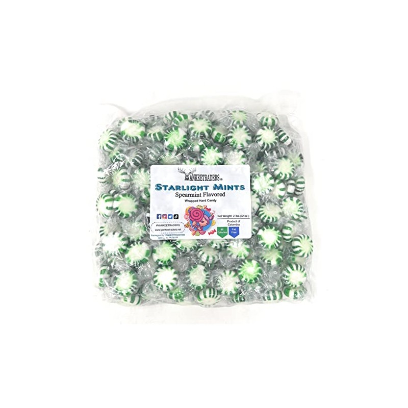 Starlight Spearmint Mints 2 Lbs Bulk Hard Candy Discs Approximately