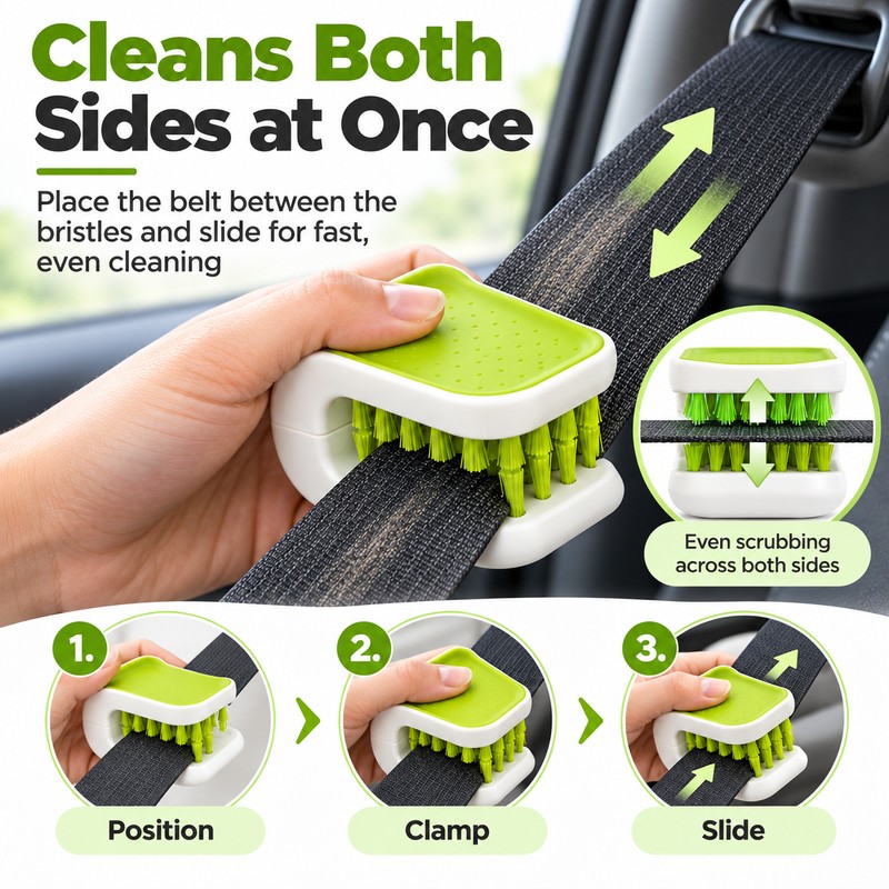 Car Seat Belt Cleaning Brush for Interior Detailing – Double-Sided