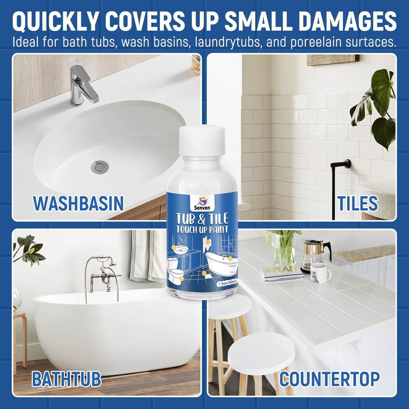 Tub and Tile Touch Up Paint Kit - High-Gloss White