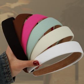 DiyJibb 6pcs Headbands for Women - 1 Inches Wide Headbands - Solid Color Headband Fashion Hair Accessories- Trendy Women Girls Non Slip Fashion Hair Bands- Thick Elastic Hair Bands for Women's Hair