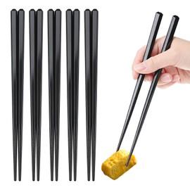 Ranva Hexagonal Chopsticks, Approximately 24.3cm, Dishwasher Safe, Heat Resistant, Commercial and Household Use, Non-slip, High Quality, PET Resin, Glass Fiber, Enhanced Durability, Black