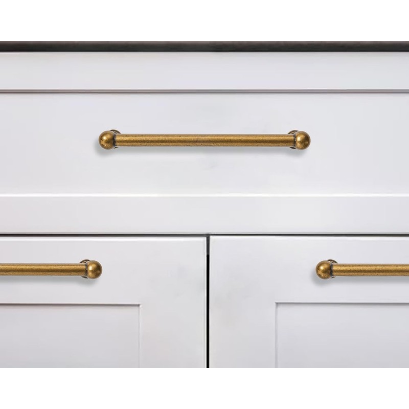 khtumeware 10 Pack 6 Inch Hole Center Antique Brass Cabinet