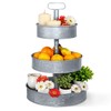 Plexon 3 Tiered Tray Stand, Metal Tiered Serving Tray, Round