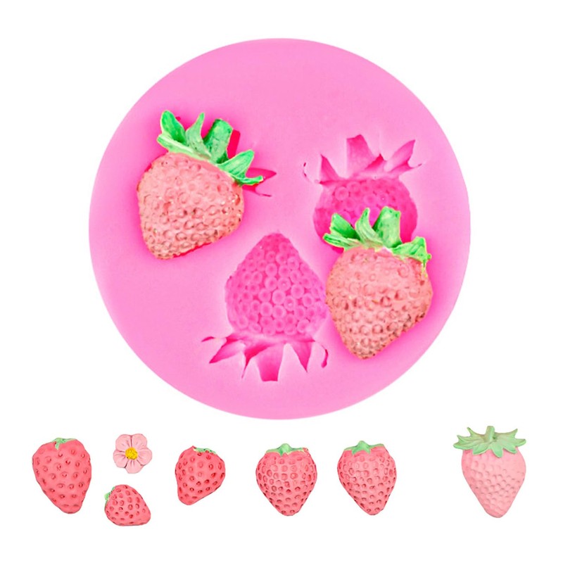 3D Strawberry Molds 1Pcs Fruit Shape Chocolate Mold Reusable Dessert