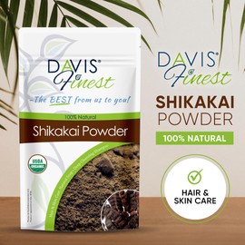 Davis Finest Organic Shikakai Powder 100g, Ayurvedic, Pure & Natural Shikakai Shampoo, SLS-Free, Body Wash, Itchy Scalp, Damaged, Thinning Hair, Promotes Hair Growth, Vegan