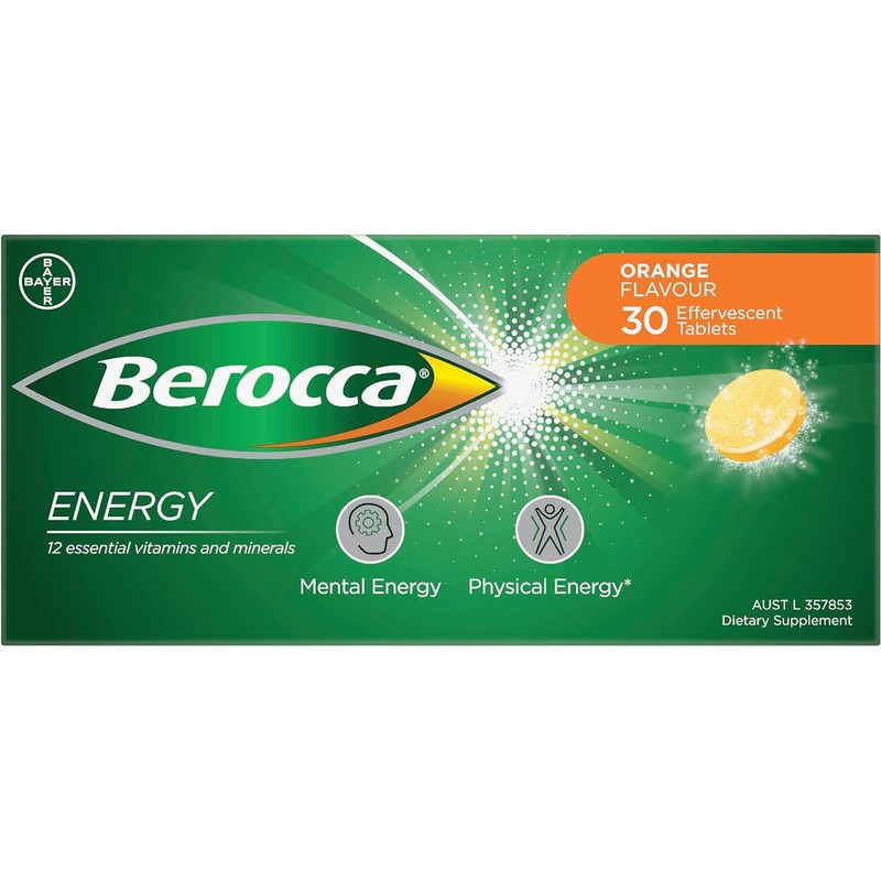 Berocca Energy Multivitamin with B Vitamins: B3, B6, B12, Vitamin