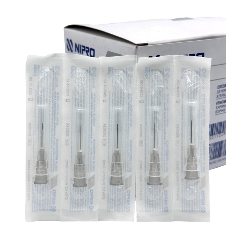 Aguja Hipodérmica 27G x 13mm (1/2”) NIPRO Caja con 100