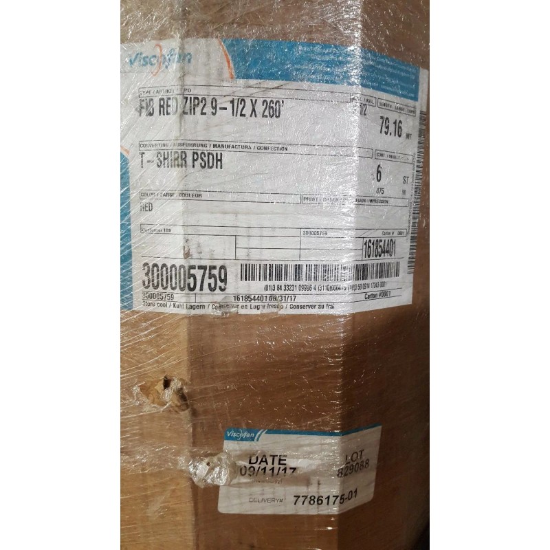 VISCOFAN FIBROUS CASING, FIB RED ZIP2 9-1/2 X 260', SHIRRED,