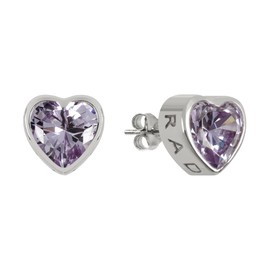 RADLEY Ladies Silver Light Amethyst Heart Stud Earrings One Size RYJ1215