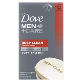 Dove Men+Care Body and Face Bar, Deep Clean, 4 oz (Pack of 6)