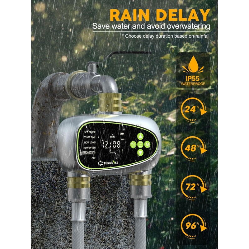 Water Timer for Garden Hose - 2 Zone Sprinkler Controller