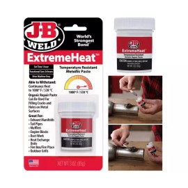 J-BWeld37901 1 Pack of 3 Oz Extreme Heat Adhesive Paste Metallic Resistant Temperature 1000°F