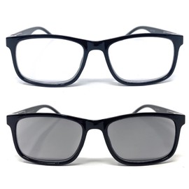 Incredible Bargains The Transformer Photochromic Reading Glasses Readers + 3.00 Black with Smoke
