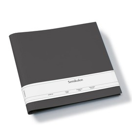 Semikolon 370012 Photo Folder 23 Ring - 35 x 32 cm - Efalin Cover - for Album, Photo Book with Ring Binding - Lava Stone Grey