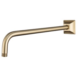 SEABEFORE 16" long sweep shower arm Wall Mounted Gold shower head extension with unique flange, Standard 1/2" Connection
