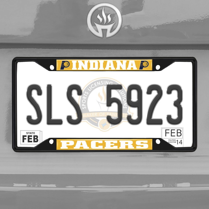 FANMATS 31332 Indiana Pacers Metal License Plate Frame Black Finish