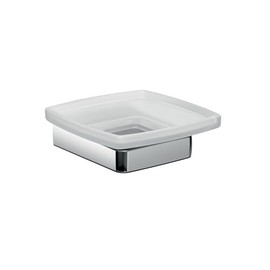 Emco Trend 023000100 Soap Dish (Satin Crystal Glass with Chrome Holder for Hand Soaps + Core Soaps, Width 120 mm) 023000100, Glass, Normal