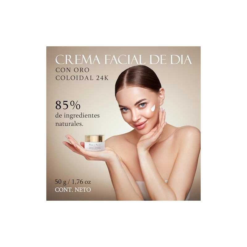 MARIE D' ARGAN Crema Facial Oro De Día 50g, Hidrata,