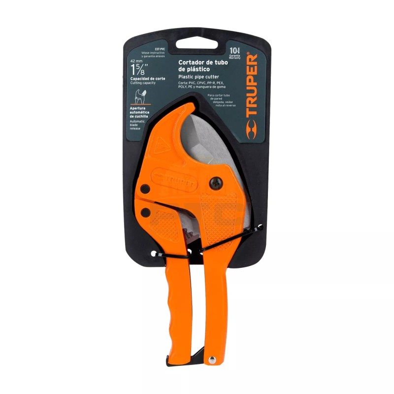 Truper COT-PVC Plastic pipe cutter, 1-5/8" cutting capacity