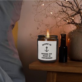 Mancheng-zi Boat Boating Gifts for Women, Cool Gifts for Boat Owners, Boat Captain Gifts, Home is Where My Boat is Scented Candles