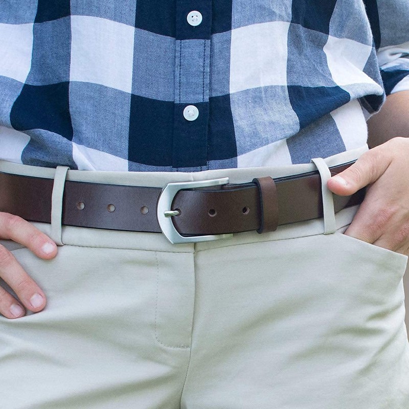 Nickel Smart Stone Mountain Brown Belt - 34"