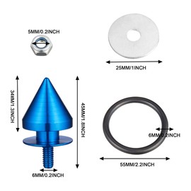 TOMALL 4 Pcs Universal Aluminum Bumper Quick Release Fasteners for Car Sharp anti-collision Fasteners Washers Kit for Car Front Rear Bumper Trunk Fender Hatch Lids (Blue)