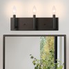 Kalium 3-Light Bathroom Light Fixtures, Matte Black Modern Vanity Lights