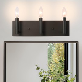 Kalium 3-Light Bathroom Light Fixtures, Matte Black Modern Vanity Lights Over Mirror, Bathroom Wall Sconces for Bathroom, Mirror, Living Room, Bedroom