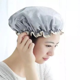 사우나 두건 모자 팩 비닐 미용실 덮개 방수 목욕 위생 머리망 마사지 세안 세수 미용 커버 고탄력 헤어 캡 [그레이] Sauna Hood Cap Pack Vinyl Salon Cover Waterproof Bath Hygiene Hair Net Massage Face Wash Beauty Cover High Elasticity Hair Cap [Gray]