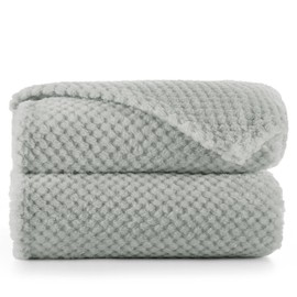 DecoKing Henry Cuddly Blanket, Soft, Fleece Microfibre Bedspread in Scandinavian Style, Steel, 70 x 150 cm