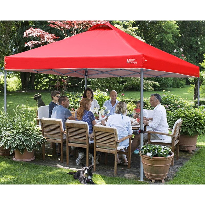 MASTERCANOPY Durable Pop-up Canopy Tent with Roller Bag (10x10, Red)