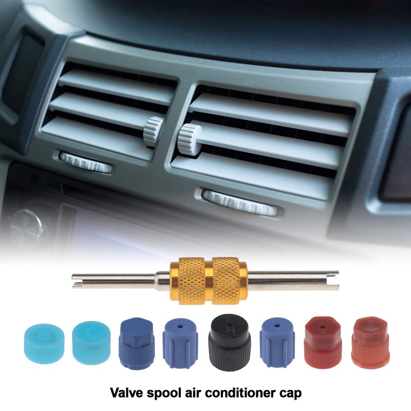 YINETTECH 16 Pcs Universal Air Conditioning Cap Valve Cores Seal