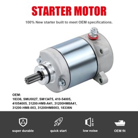 ZHENGHE Starter Motor Compatible with Honda Recon 250 1997-2007 TRX250TE TRX250TM TRX250 / SportTrax 250 TRX250EX 2001-2008 / TRX250X 2009-2019 31200-HM8-003 31200-HM8-A41 SM13475 SMU0027 410-54005