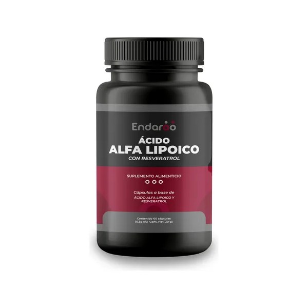 Ácido Alfa Lipoico 60 Cápsulas + Resveratrol Calidad Premium