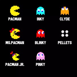Unbranded 80s Pacman Family Arcade Sprites Vinyl Decals for Car Windshield, Laptop - Pacman Jr.
