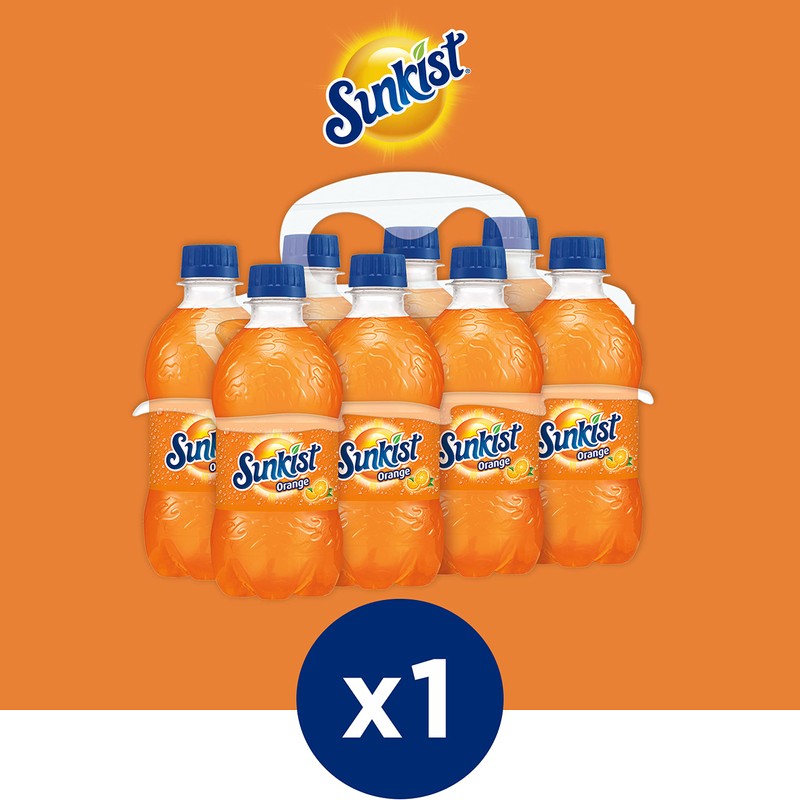Sunkist Orange Soda, 12 fl oz bottles, 8 pack