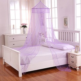 Cotton Loft Galaxy Kids Collapsible Hoop Sheer Bed Canopy, One Size, Purple