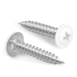 #8 x 1 Truss Head Fast Self Tapping Screws, Alloy Steel Wood Screws, White Head, 100 PCS