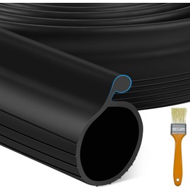 16.5FT Garage Door Bottom Seal Rubber 0.35'' Big P Bulb Bottom Garage Weather Stripping for Overhead Door, Weatherproof Strip Replacement Seal Fits 16.5FT Wide and Single Channel (Black)