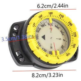 Diving Compass, Waterproof Marine Navigation Wrist Compass, Water Sports Glowing Compassing with Bungee Mount and Cord, for Underwater Diving, Sailing, Camping, Kayaking
