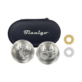 Tianigo Baoding Balls Chinese Healthy Exercise Hand Massage Dragon and Phoenix Crystal Balls for Hand Therapy Stress Relief Hand Exercise Balls
