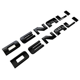 Denali 2-PC Black Nameplate Emblem HD Badge for GMC Yukon & Sierra 2007-2020 Models - Genuine Replacement Emblem