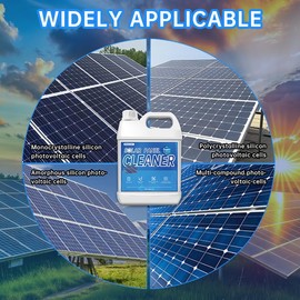 Bmkousg Solar Panel Cleaner 32 oz (Makes 150 Gallons) Powerful Concentrated Cleaning Solution for Glass, PV Panel, Metal & Acrylic | Streak-Free & Non-Toxic, Deep Cleansing, Safe for Multi-Surface