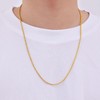 Fiusem 2.5mm Gold Plated Stainless Steel Rope Chain - 18K