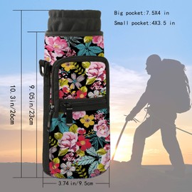 ARIYIDA 25oz & 40oz Water Bottle Carrier Bag, Water Bottle Holder, Adjustable Shoulder Hand Strap Pocket Sling Sleeve for Men/Women Walking Camping Travel work (RYD-WBH-2, 40oz)