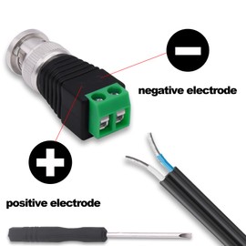 YARCHONN BNC 2 Pin Lötlose Steckverbinder Schraube Anschlussblock Adapter Video Balun Steckverbinder für CCTV Überwachungskamera DVR TV Video-5pcs (BNC Stecker)