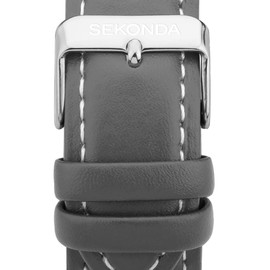 SEKONDA Men's Quartz Watch with Grey Dial Analogue Display and Brown Leather Strap 3882.27